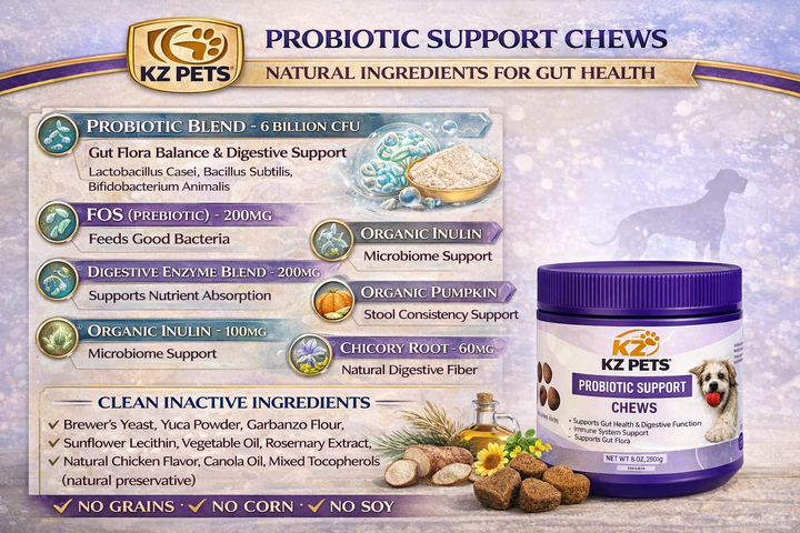 Probiotic Soft Chews for Dogs - Digestive & Immune Support